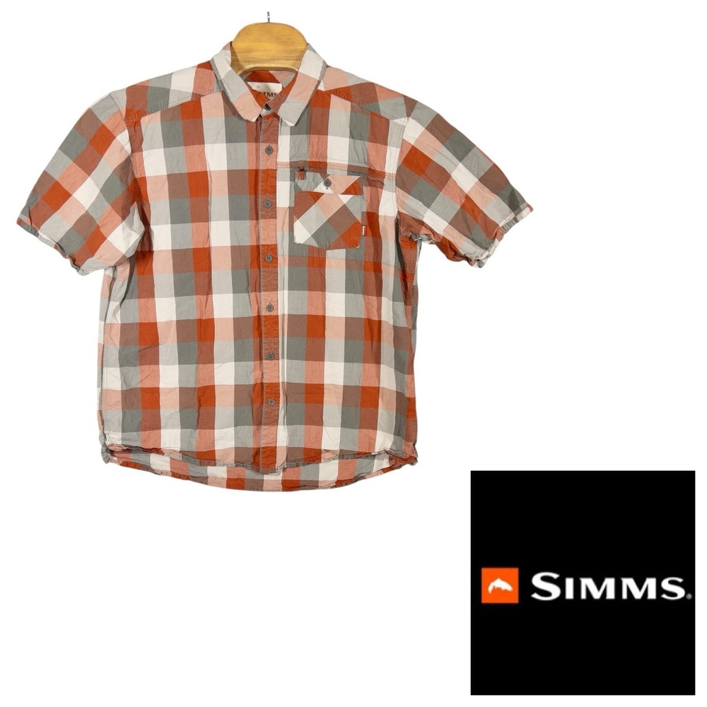 Simms Fishing Plaid Tencil Button Up Shirt‎ Mens XXL Gorpcore Outdoors Camping